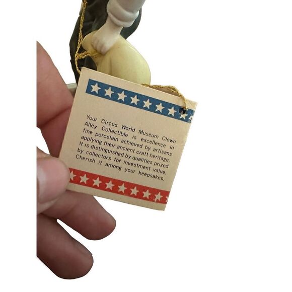 Vintage 1985 Flambro Circus World Museum Clown Figurine Rustic w/Original Tag - Picture 7 of 9